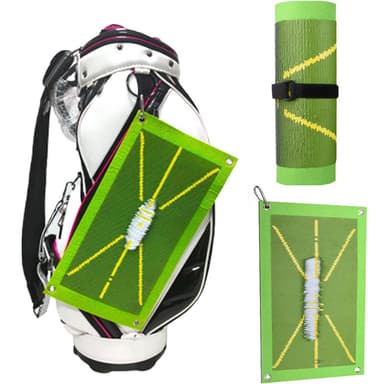 Golfharjoitusmatto swingin tunnistukseen naulalla, pallolla, karabiinilla 25x50 cm