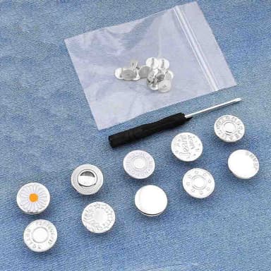 Irrotettavat farkut napit housuneulat 10 kpl