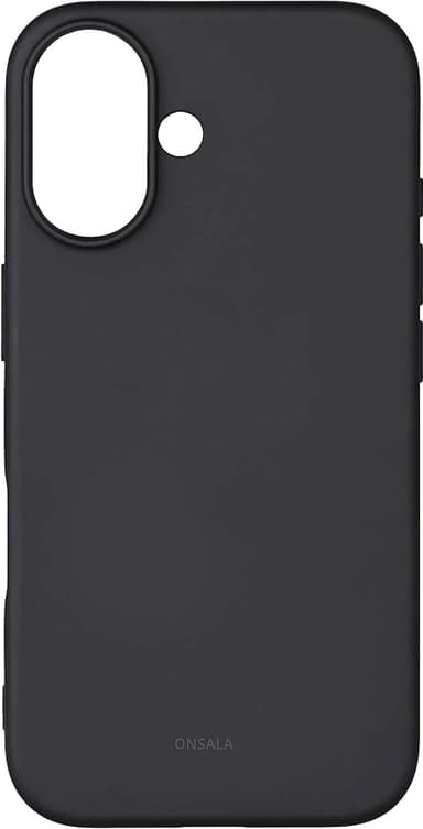 Onsala iPhone 16 silikonikuori (musta)