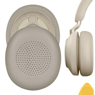 Korvapehmusteet Jabra Elite 45h/Evolve2 65:lle, pehmeälle muistivaahtomuoville ja proteiininahkaisille korvatyynyille Kulta