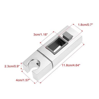 360 astetta kääntyvä, säädettävä suihkupään pidike liukutankoon kylpyhuoneeseen Hopea 3 x 1.8 cm