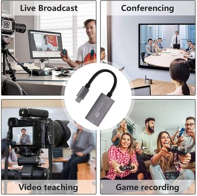 Video Capture Card / USB-C-HDMI-yhteensopiva sovitin
