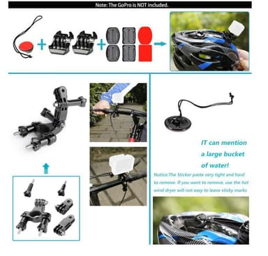 GoPro Aolkee Action Camera Accessories 20-in-1 -paketti, GoPro Hero 8/9, DJI Musta