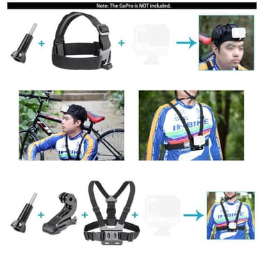GoPro Aolkee Action Camera Accessories 20-in-1 -paketti, GoPro Hero 8/9, DJI Musta