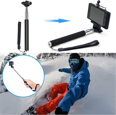 GoPro Aolkee Action Camera Accessories 20-in-1 -paketti, GoPro Hero 8/9, DJI Musta