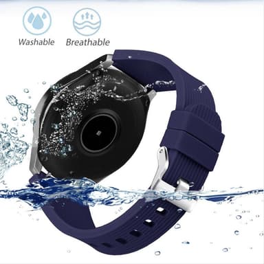 Samsung Galaxy Watch 46 mm:n ranneke, pehmeä silikonikorvaushihna, sininen (L)