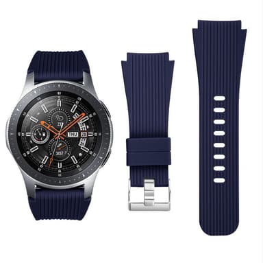 Samsung Galaxy Watch 46 mm:n ranneke, pehmeä silikonikorvaushihna, sininen (L)