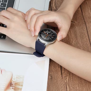 Samsung Galaxy Watch 46 mm:n ranneke, pehmeä silikonikorvaushihna, sininen (L)