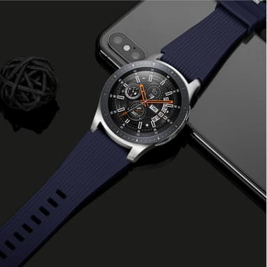 Samsung Galaxy Watch 46 mm:n ranneke, pehmeä silikonikorvaushihna, sininen (L)