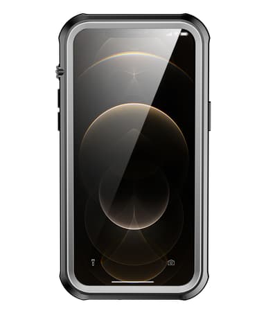 iPhone 13/13 Pro vedenpitävä kotelo musta/harmaa/läpinäkyvä