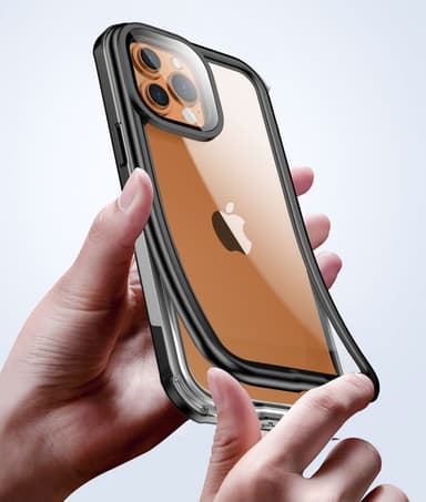 iPhone 13/13 Pro vedenpitävä kotelo musta/harmaa/läpinäkyvä