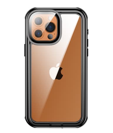 iPhone 13/13 Pro vedenpitävä kotelo musta/harmaa/läpinäkyvä