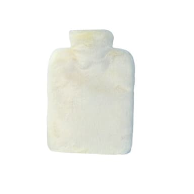 Lämmityspullo, jossa pehmeä ja pörröinen kansi Beige 2 l
