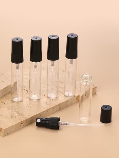 Mini uudelleen täytettävä hajusteen spraypullo lasipullo 5 ml 5 kpl Musta