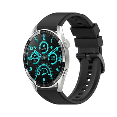 Kellon ranneke 20 mm Garmin/Huawei/Samsung Galaxy Watch Musta
