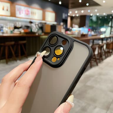 Suojaava puhelinkotelo lasilinssikalvolla Yhteensopiva iPhone 14 -sarjan kanssa Musta iPhone 14 Plus