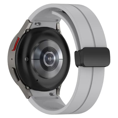 Silikoniranneke 20 mm Samsung Galaxy Watch 5/4 -kellolle Vaalean harmaa