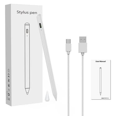 Ladattava stylus-kynä ohuella kärjellä 1,45 mm Valkoinen