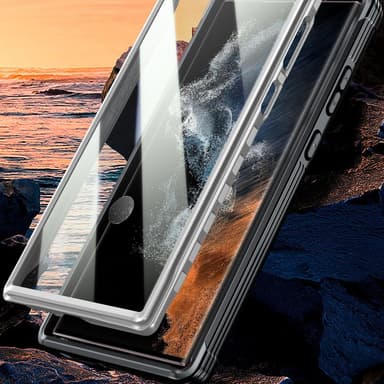 Iskunkestävä vedenpitävä matkapuhelinkotelo Musta Samsung S23 Ultra