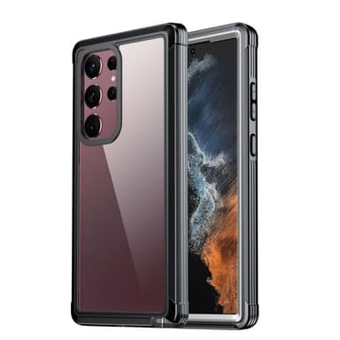 Iskunkestävä vedenpitävä matkapuhelinkotelo Musta Samsung S23 Ultra