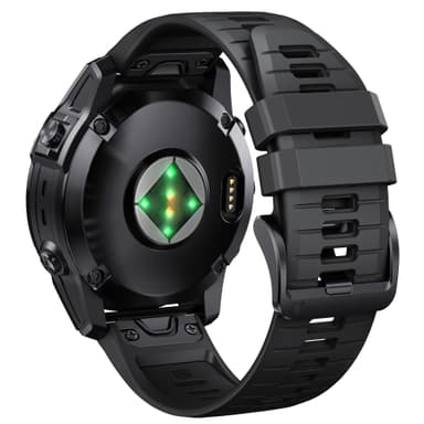 Silikoninen pikakiinnitys kaksisävyinen kellohihna Garmin Fenix 7 Prolle Musta 22mm