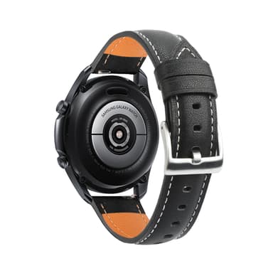 Musta Samsung Galaxy Watch 3 (45 mm) ranneke, aitoa nahkaa