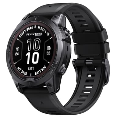Silikoninen pikakiinnitys kaksisävyinen kellohihna Garmin Fenix 7 Prolle Musta 22mm