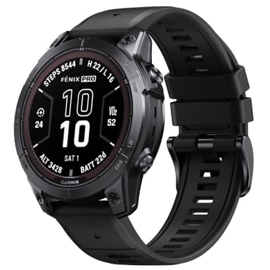 Silikoninen pikakiinnitys kaksisävyinen kellohihna Garmin Fenix 7 Prolle Musta 22mm
