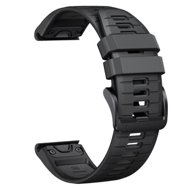Silikoninen pikakiinnitys kaksisävyinen kellohihna Garmin Fenix 7 Prolle Musta 22mm