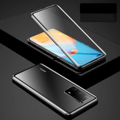 Kaksipuolinen mobiilikotelo karkaistulla lasilla - Huawei P40 - Musta