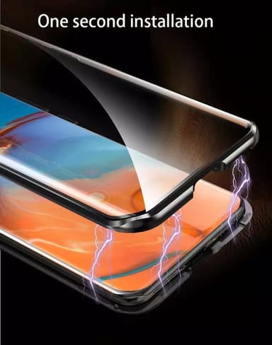 Kaksipuolinen mobiilikotelo karkaistulla lasilla - Huawei P40 - Musta