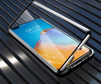 Kaksipuolinen mobiilikotelo karkaistulla lasilla - Huawei P40 - Musta