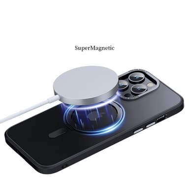 Magneettinen suojakotelo, jossa näkymätön jalusta Yhteensopiva iPhonen kanssa Musta iPhone 14 Pro Max