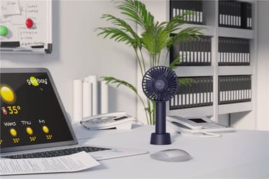 USB-käsituuletin seisontatoiminnolla, sininen