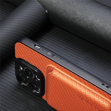 Magneettinen suojakotelo tukee MagSafea korttitelineellä Ruskea iPhone 15 Pro Max