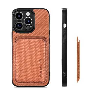 Magneettinen suojakotelo tukee MagSafea korttitelineellä Ruskea iPhone 15 Pro Max