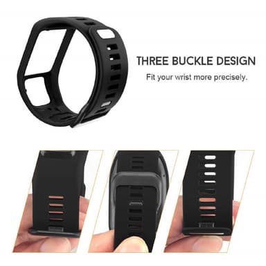 TomTom Adventurer / Golfer / Runner / Spark mm ranneke silikoni Musta