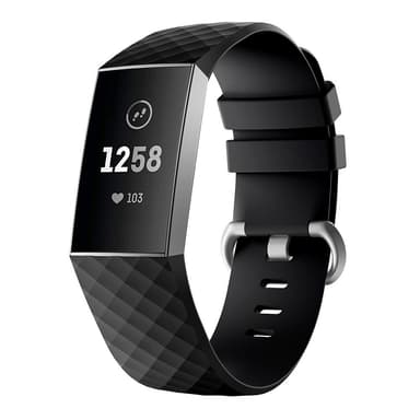 Fitbit Charge 3/4 ranneke silikoni (S) Musta