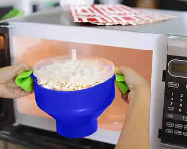 Popcorn kulho silikoni taitettava Sininen