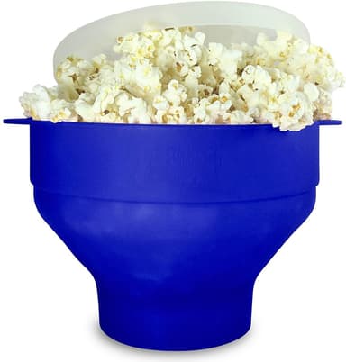 Popcorn kulho silikoni taitettava Sininen
