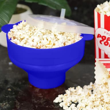 Popcorn kulho silikoni taitettava Sininen