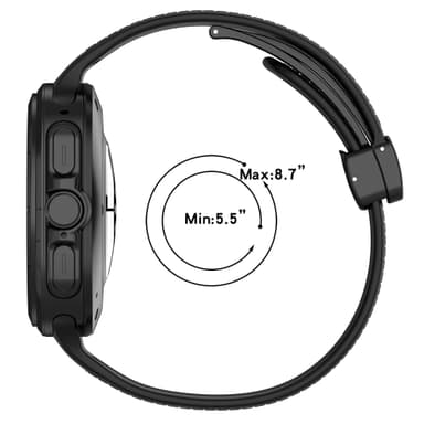 Samsung Watch Ultra 47 mm:n silikoniranneke magneettilukolla Musta