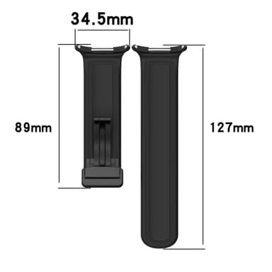 Samsung Watch Ultra 47 mm:n silikoniranneke magneettilukolla Musta