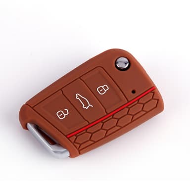 Silikoninen auton avainsuojus Golf 7/Lingdu/New Octavia/Karoq/Kodiak/Komik/Yedi Ruskea