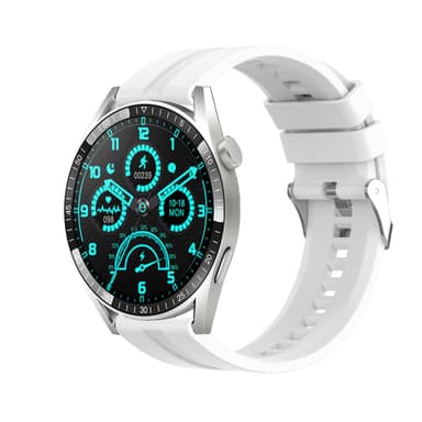 Kellon ranneke 20 mm Garmin/Huawei/Samsung Galaxy Watchin silikonille Valkoinen