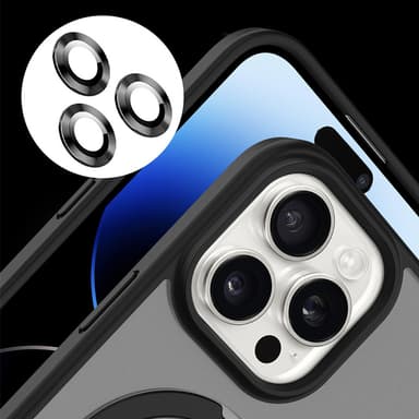 iPhonen magneettikuori linssisuojilla, iskunkestävä, Magsafe-tuki iPhone 15 Plus