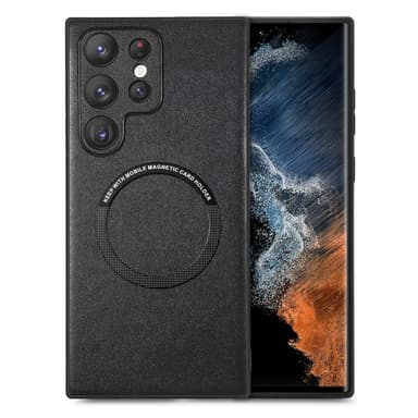 Keinonahkainen magneettinen puhelinkotelo Samsungille Musta Samsung Galaxy S24