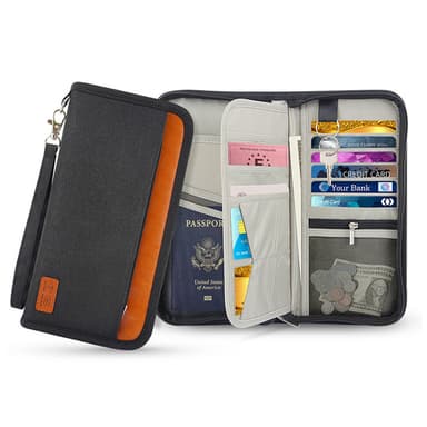 RFID Passport -matka-asiakirjojen järjestäjä Musta