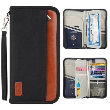 RFID Passport -matka-asiakirjojen järjestäjä Musta
