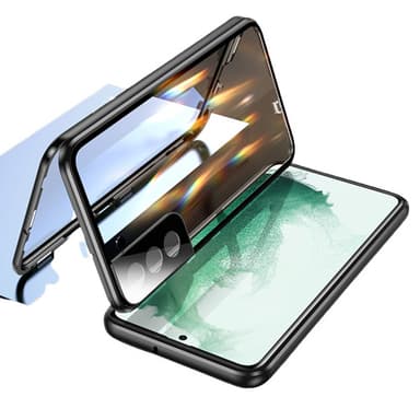 Magneettinen kaksipuolinen karkaistu lasi puhelinkuori Musta Samsung S22